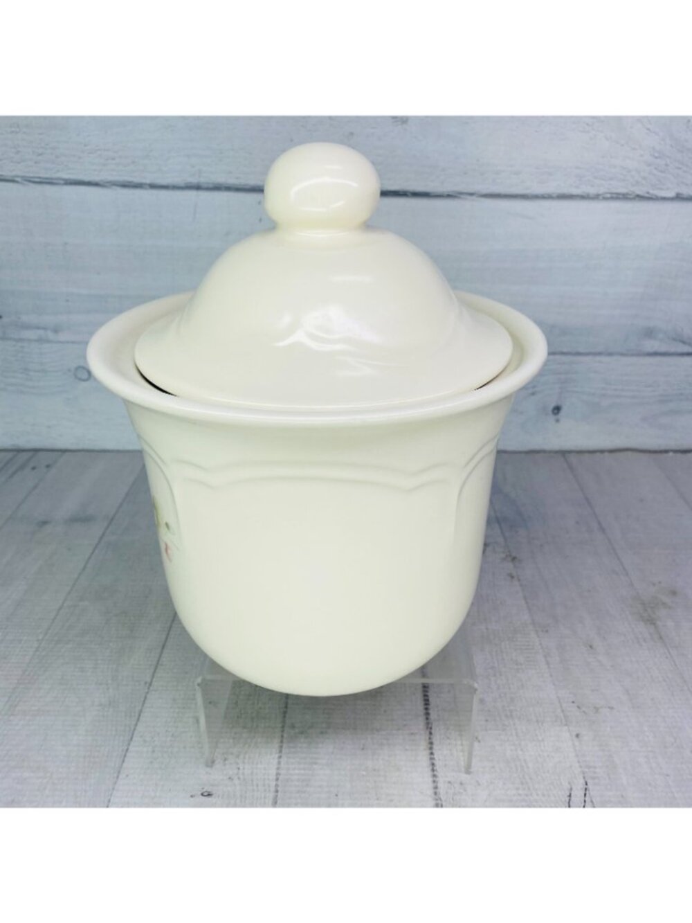 Pfaltzgraff TEA ROSE Pink Blue Floral 1.5 Qt Stoneware Medium Lidded Canister - Picture 6 of 16